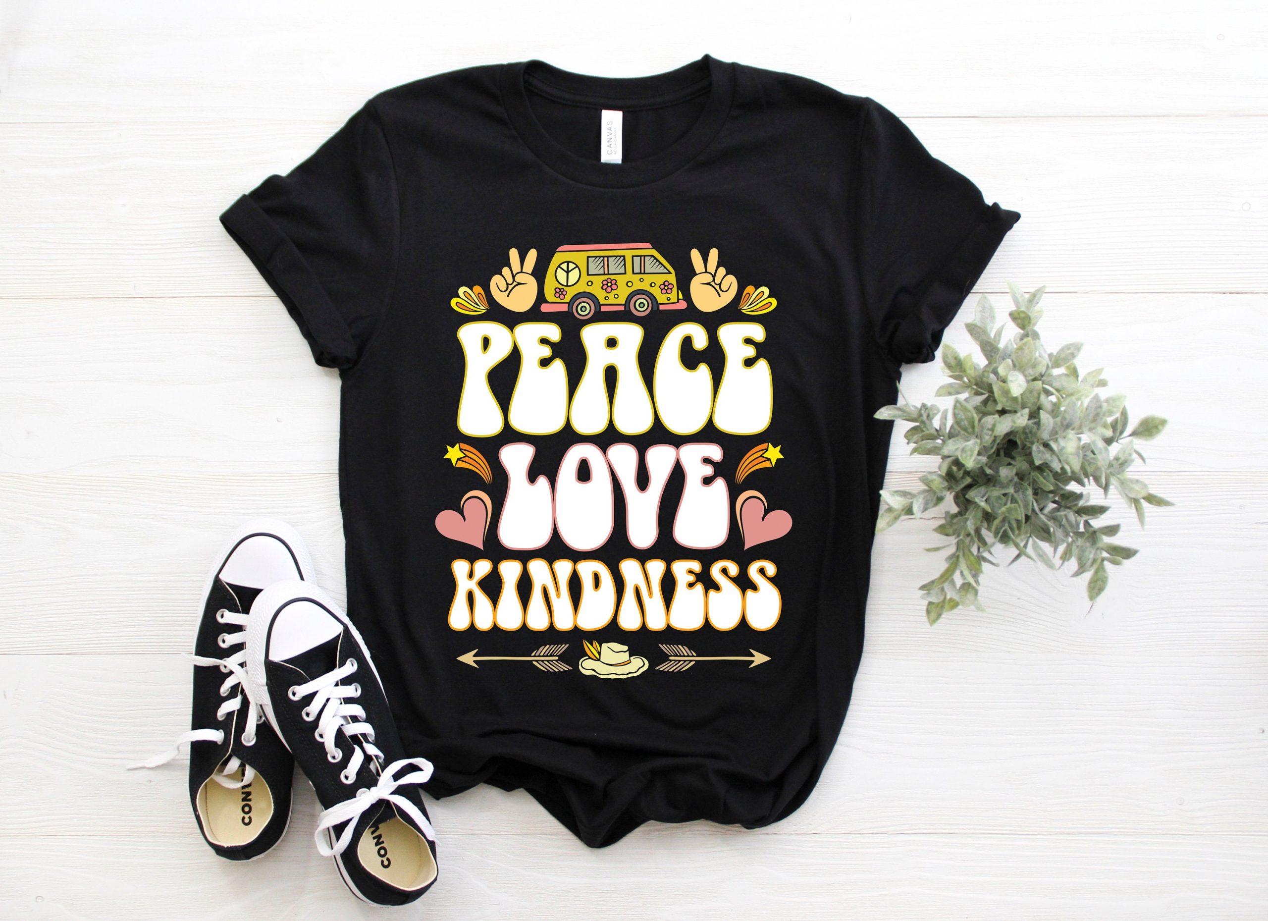 Peace Love Kindness Hippie Vintage Retro Unisex T-Shirt Peace Love Kindness Hippie Vintage Retro Unisex T-Shirt