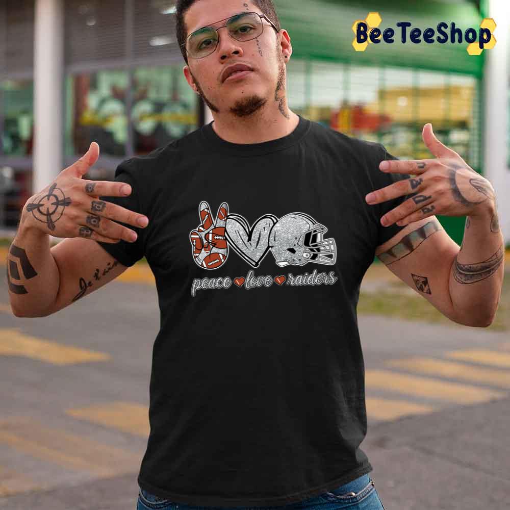 Peace Love Oakland Raiders Football Unisex T-Shirt Peace Love Oakland Raiders Football Unisex T-Shirt