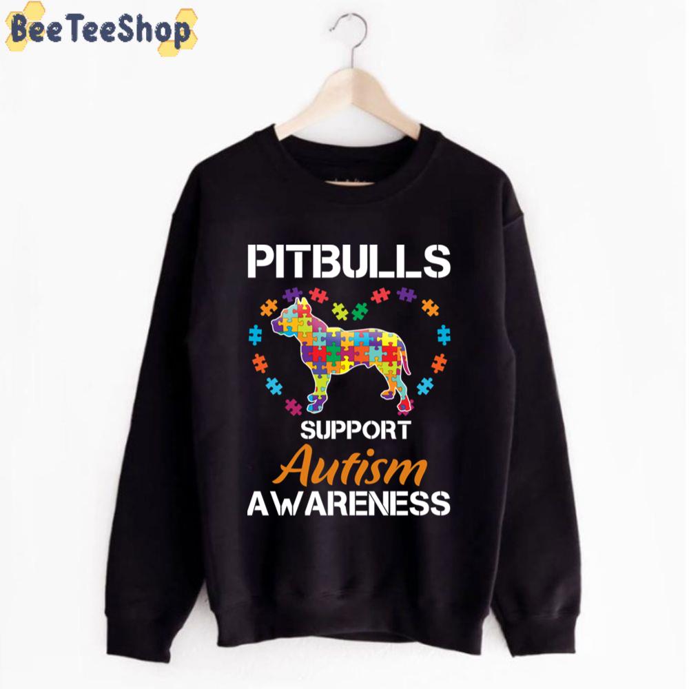 Pitbulls Support Autism Awareness Unisex T-Shirt Pitbulls Support Autism Awareness Unisex T-Shirt