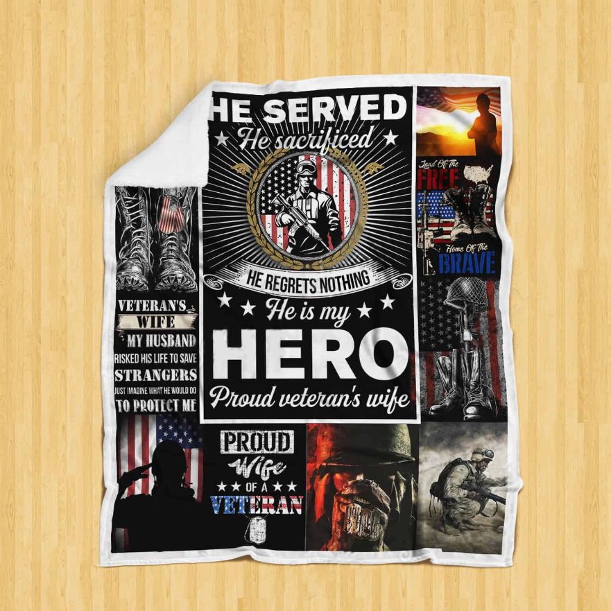Proud Veteran's Wife Quilt Blanket Proud Veteran's Wife Quilt Blanket