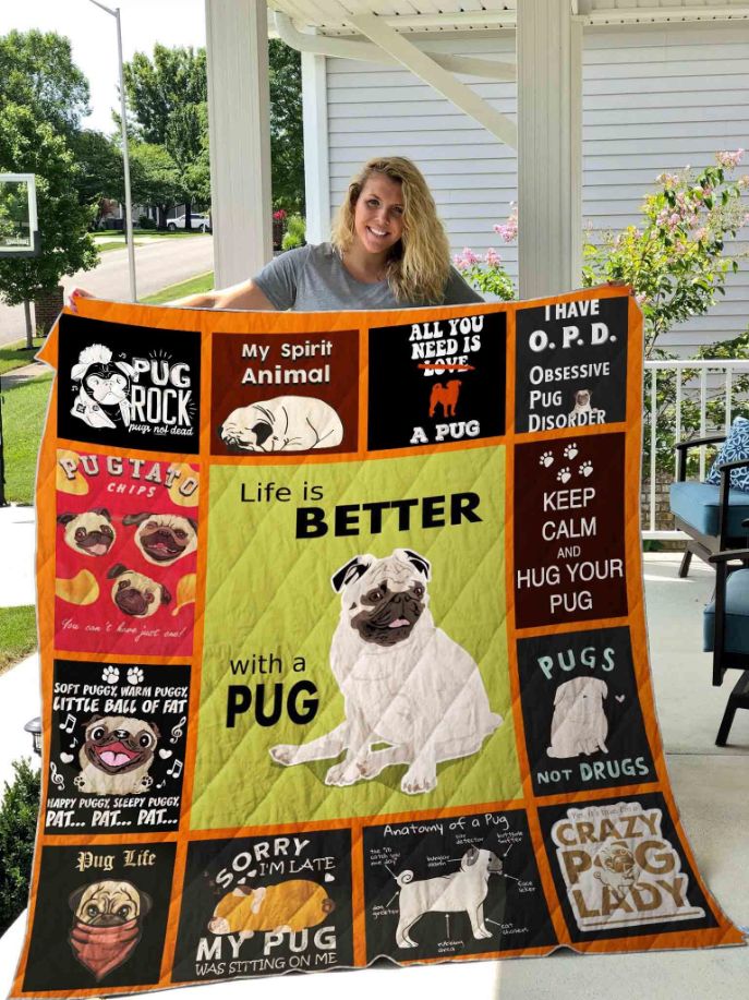 Pug Quilt Blanket Pug Quilt Blanket