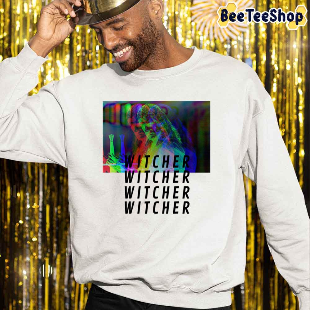 Rainbow Glitch Design Geralt Of Rivia The Witcher Unisex Sweatshirt Rainbow Glitch Design Geralt Of Rivia The Witcher Unisex Sweatshirt