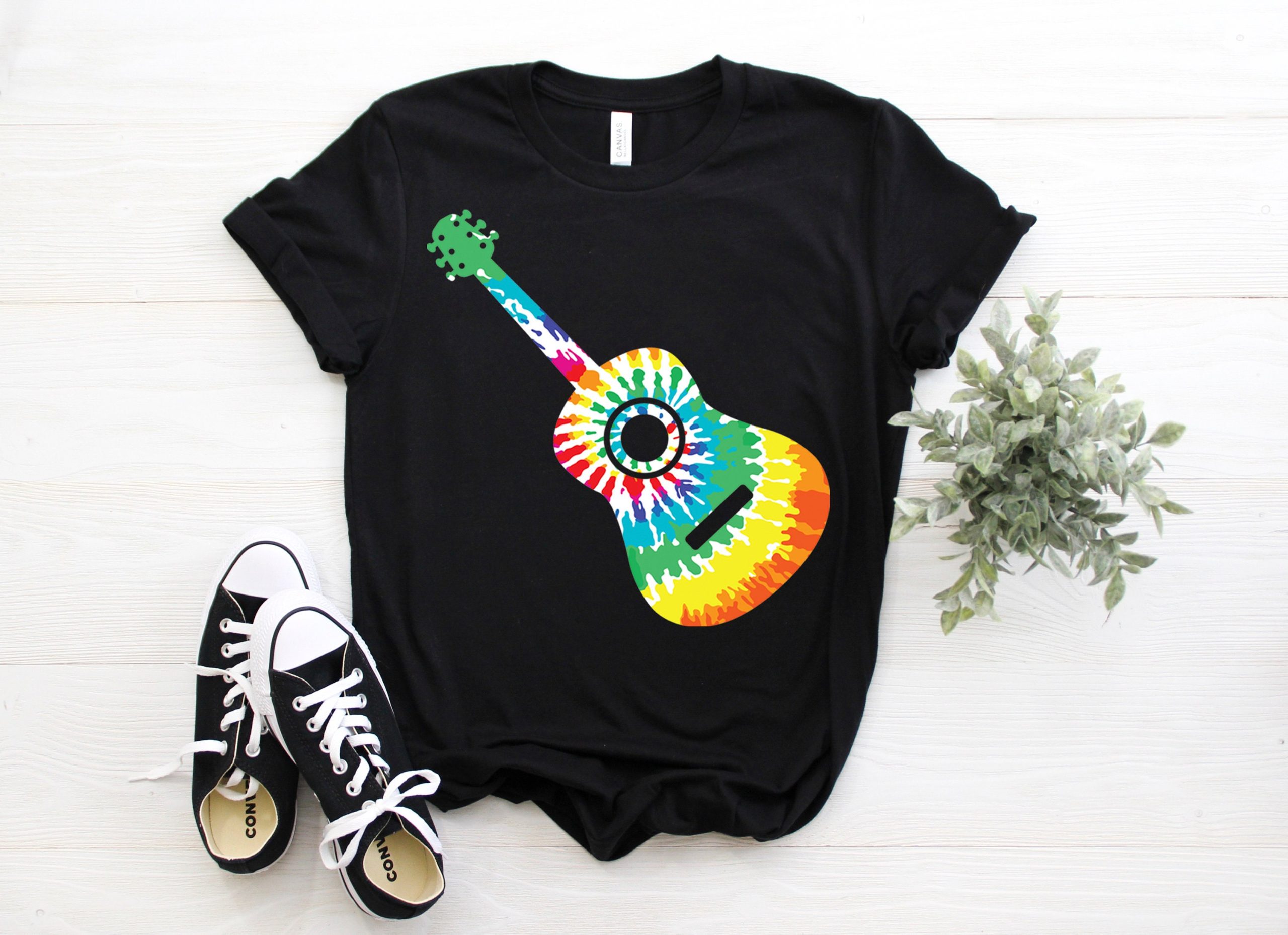 Rainbow Tie Dye Ukulele Guitar Peace Hippie Style Unisex T-Shirt Rainbow Tie Dye Ukulele Guitar Peace Hippie Style Unisex T-Shirt