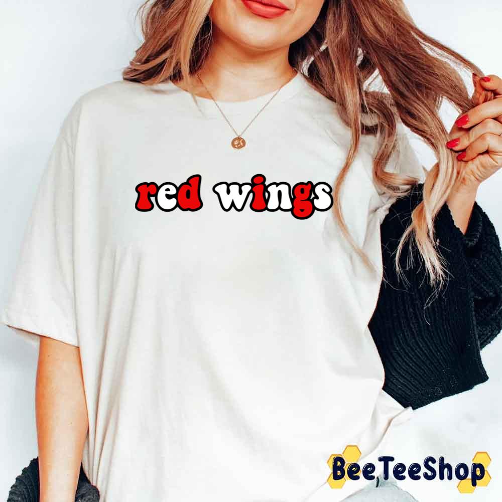 Red And White Design Detroit Red Wings Hockey Unisex T-Shirt Red And White Design Detroit Red Wings Hockey Unisex T-Shirt