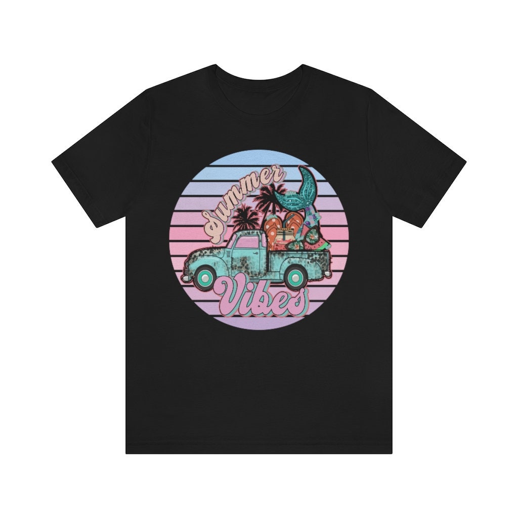 Retro Beach Summer Vibes Gradient Unisex T-Shirt Retro Beach Summer Vibes Gradient Unisex T-Shirt