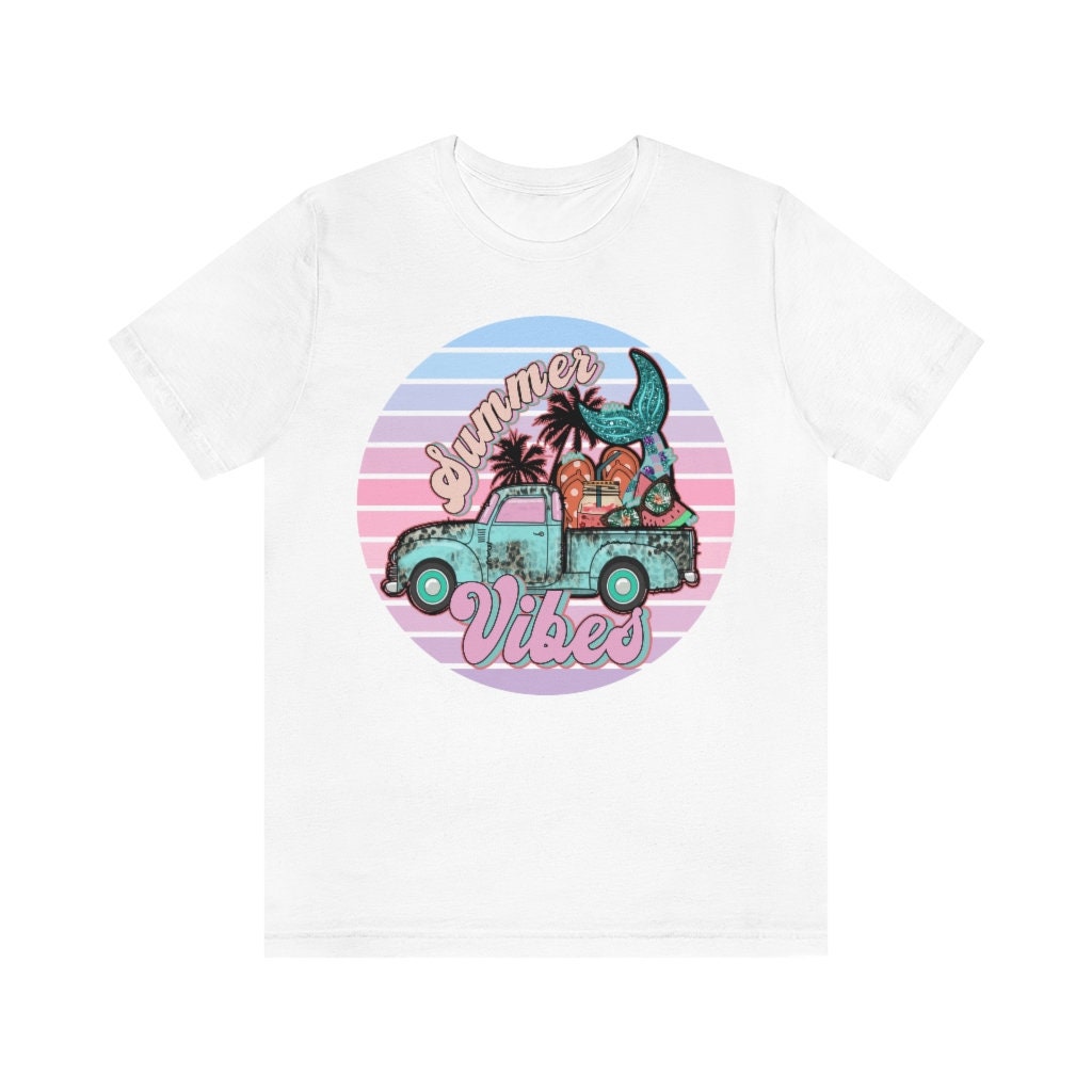 Retro Beach Summer Vibes Gradient Unisex T-Shirt Retro Beach Summer Vibes Gradient Unisex T-Shirt