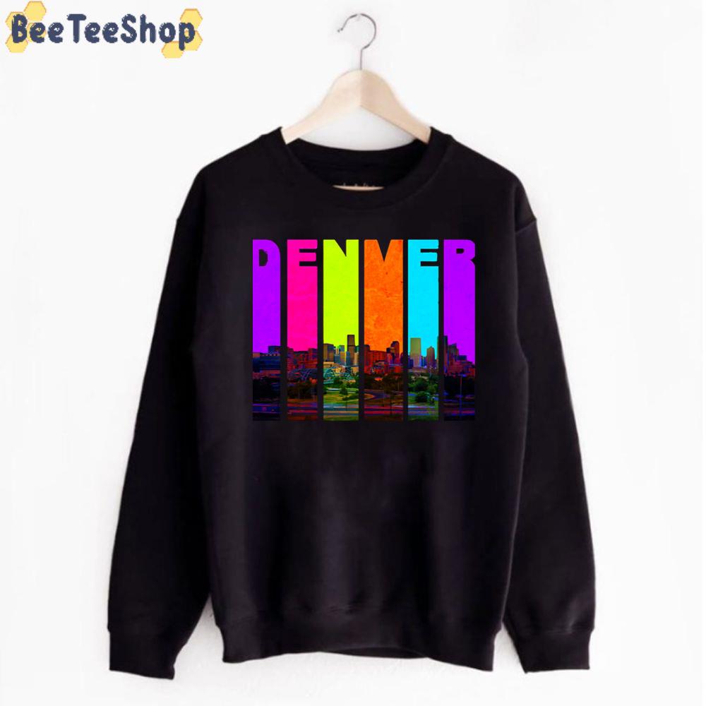 Retro Colorado Cityscape Skyline Denver Nuggets Basketball Unisex T-Shirt Retro Colorado Cityscape Skyline Denver Nuggets Basketball Unisex T-Shirt