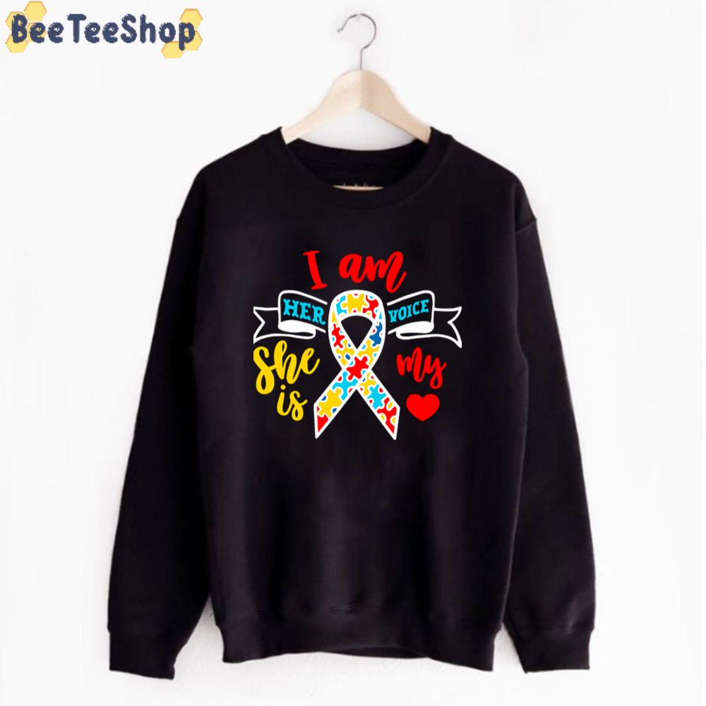 Ribbon And I Am Her Voice She Is My Love Autism Awareness Unisex T-Shirt Ribbon And I Am Her Voice She Is My Love Autism Awareness Unisex T-Shirt