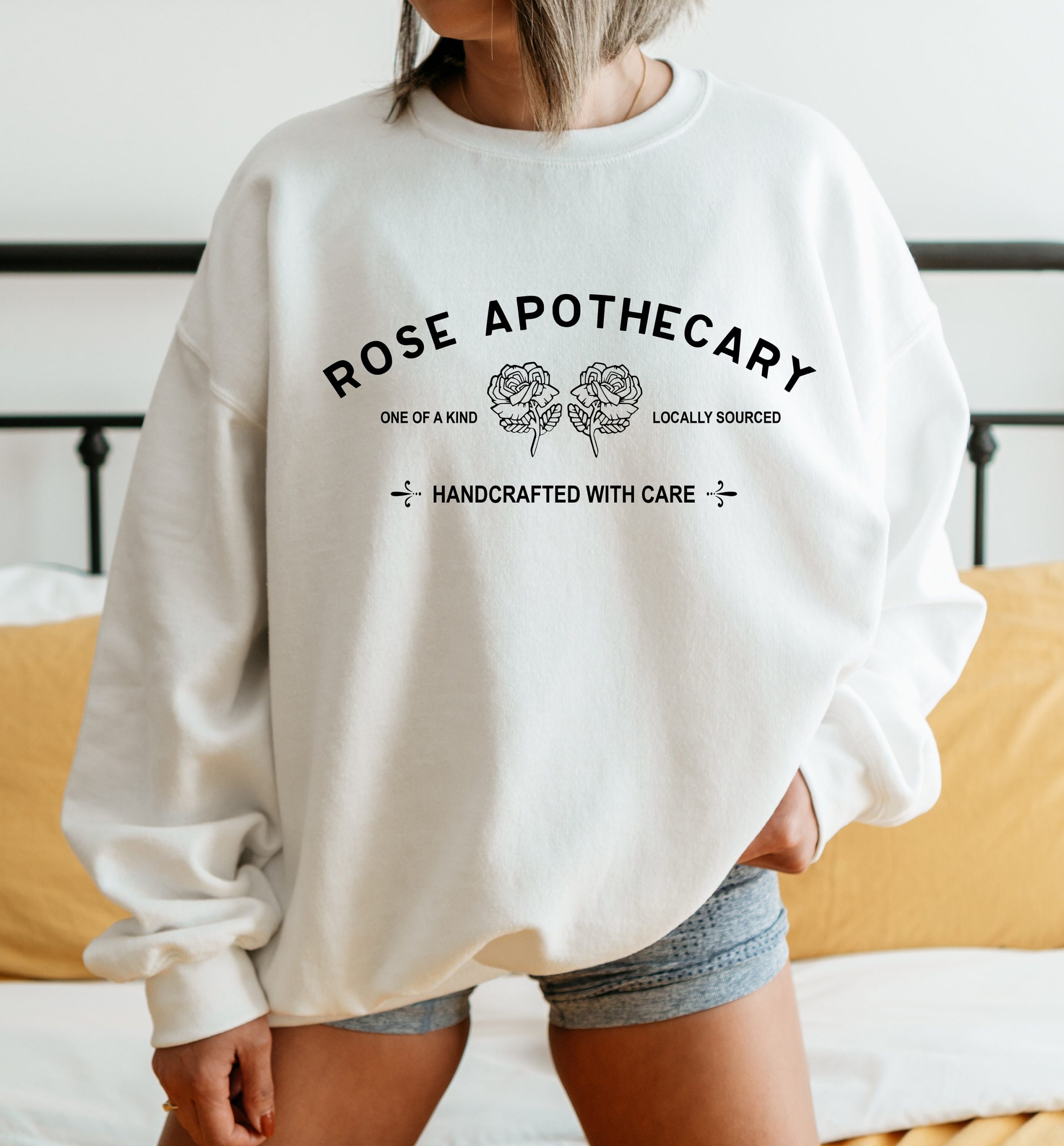 Rose Apothecary Handcrafted With Care Unisex Seawtshirt Rose Apothecary Handcrafted With Care Unisex Seawtshirt
