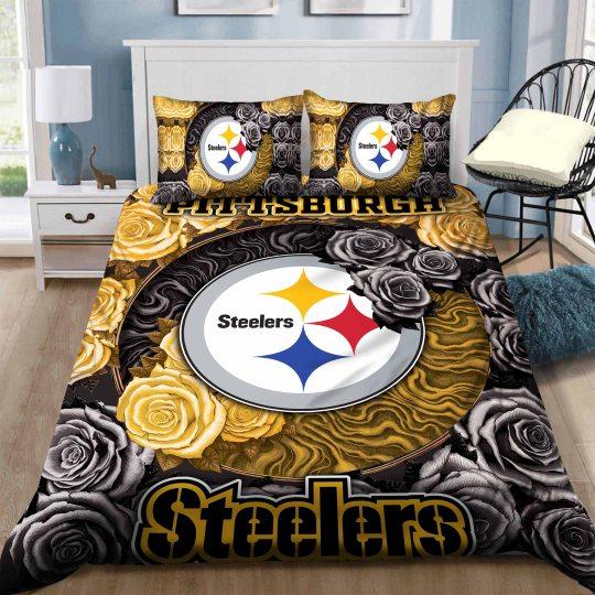 Roses Pittsburgh Steelers Bedding Set Roses Pittsburgh Steelers Bedding Set