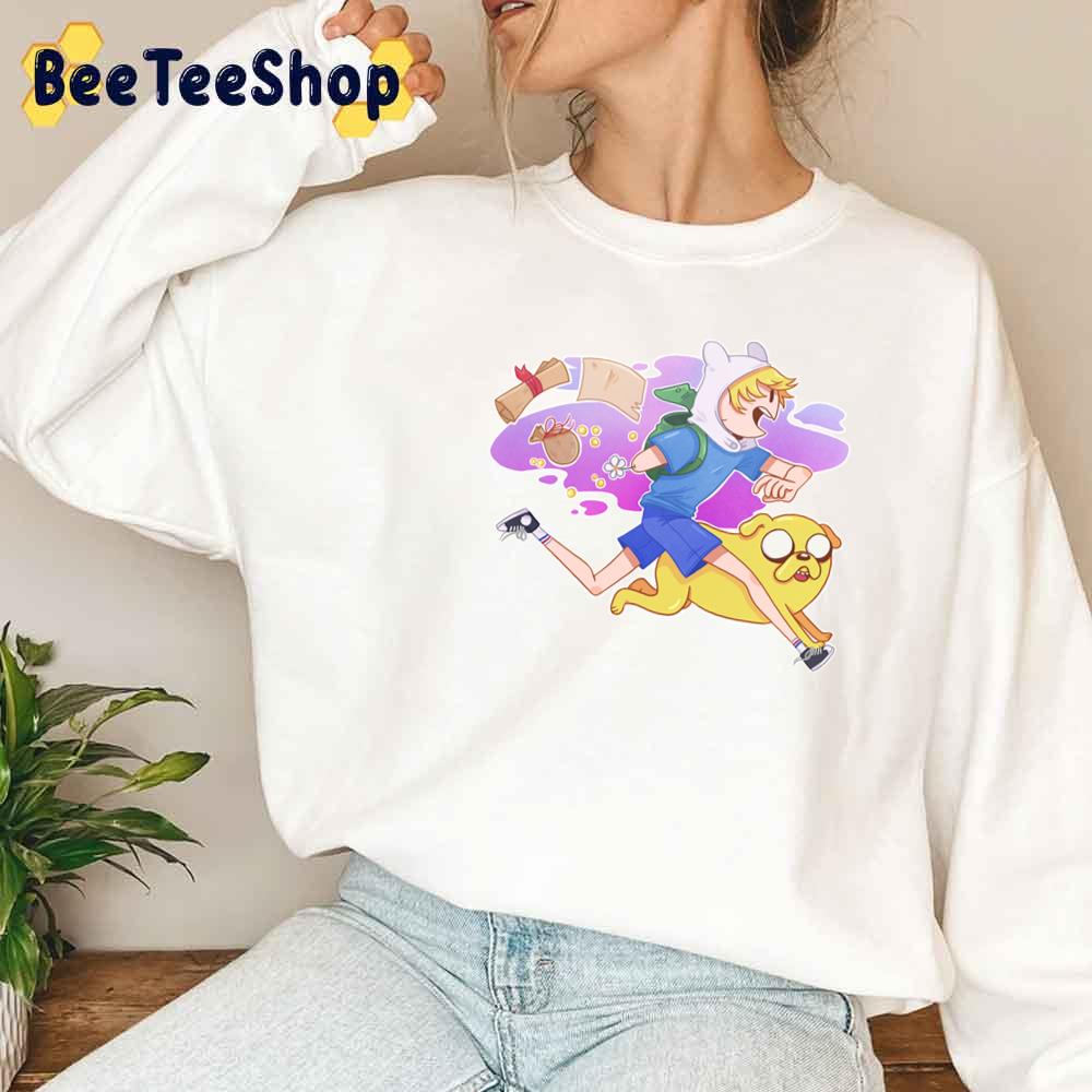 Runninf Finn And Jake Adventure Time Unisex Sweatshirt Runninf Finn And Jake Adventure Time Unisex Sweatshirt