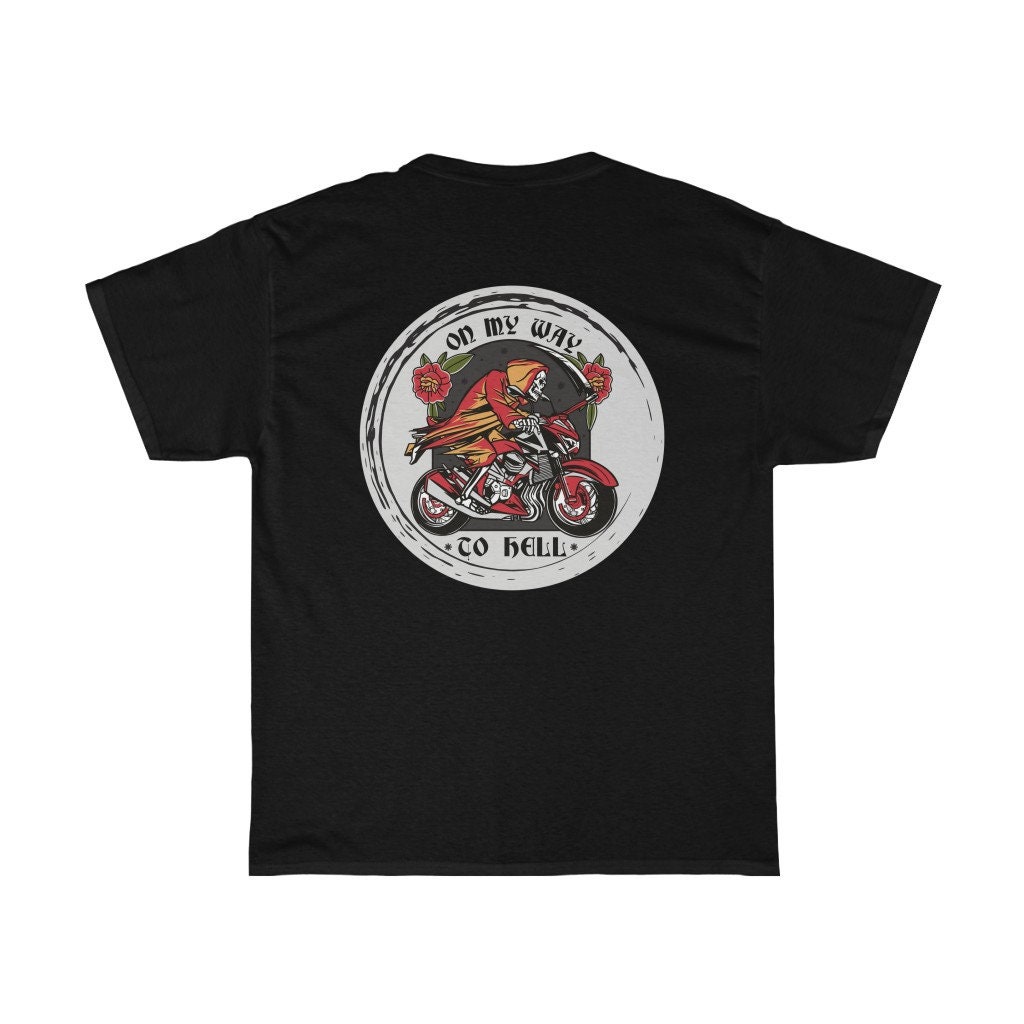 Skeleton Grunge On My Way To Hell Unisex T-Shirt Skeleton Grunge On My Way To Hell Unisex T-Shirt