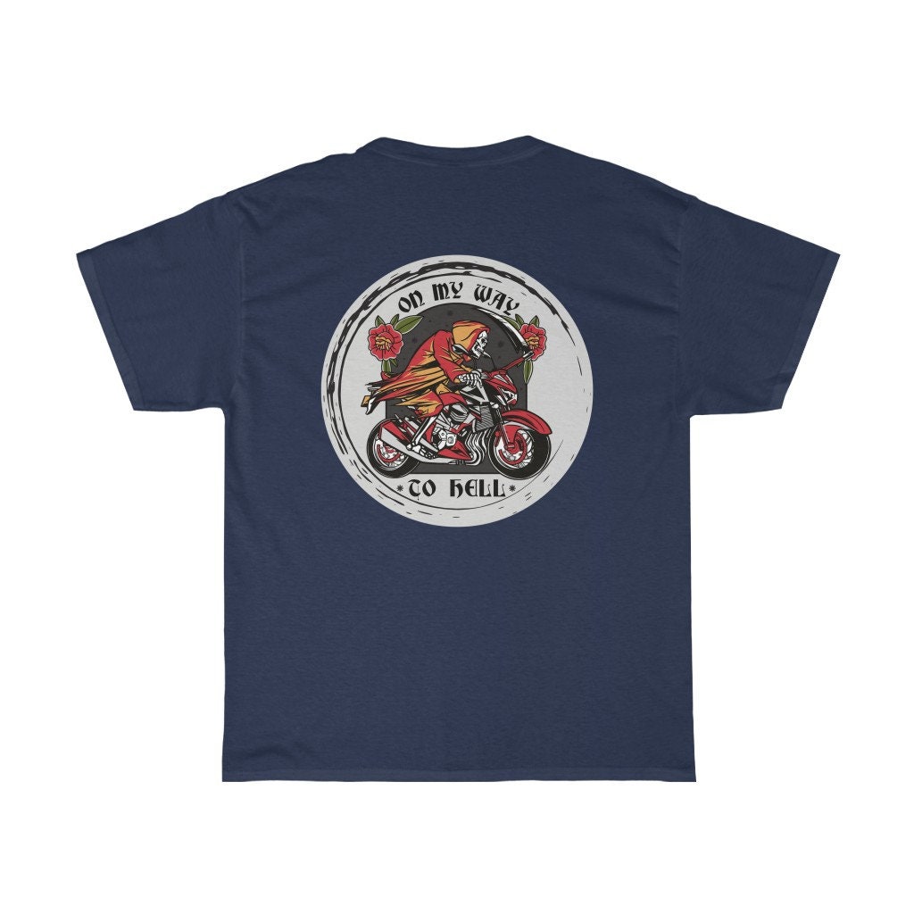 Skeleton Grunge On My Way To Hell Unisex T-Shirt Skeleton Grunge On My Way To Hell Unisex T-Shirt