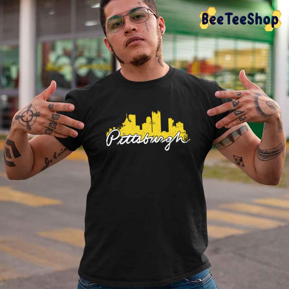 Skyline Cursive Pittsburgh Penguins Hockey Unisex T-Shirt Skyline Cursive Pittsburgh Penguins Hockey Unisex T-Shirt