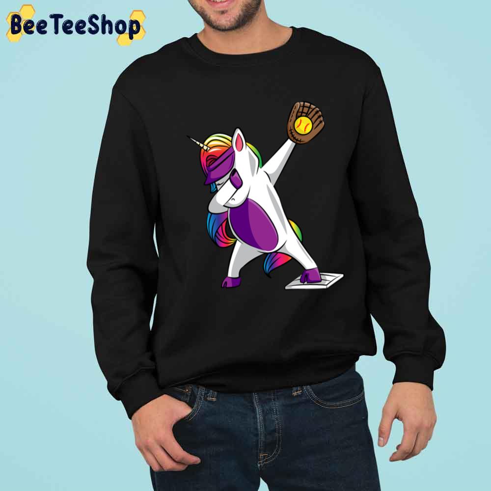 Softball Dabbing Softball Unicorn Unisex T-Shirt Softball Dabbing Softball Unicorn Unisex T-Shirt