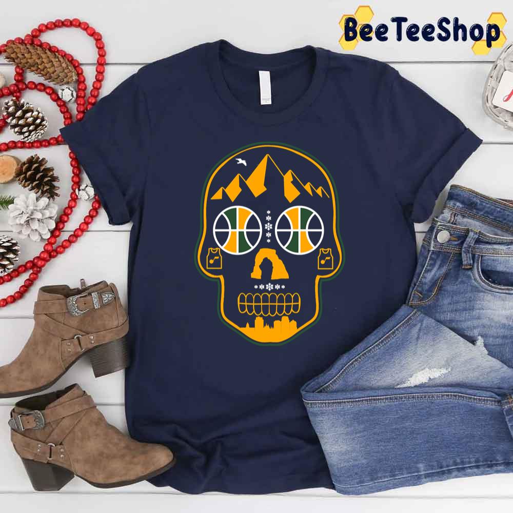 Sugar Skull Utah Jazz Basketball Unisex T-Shirt Sugar Skull Utah Jazz Basketball Unisex T-Shirt
