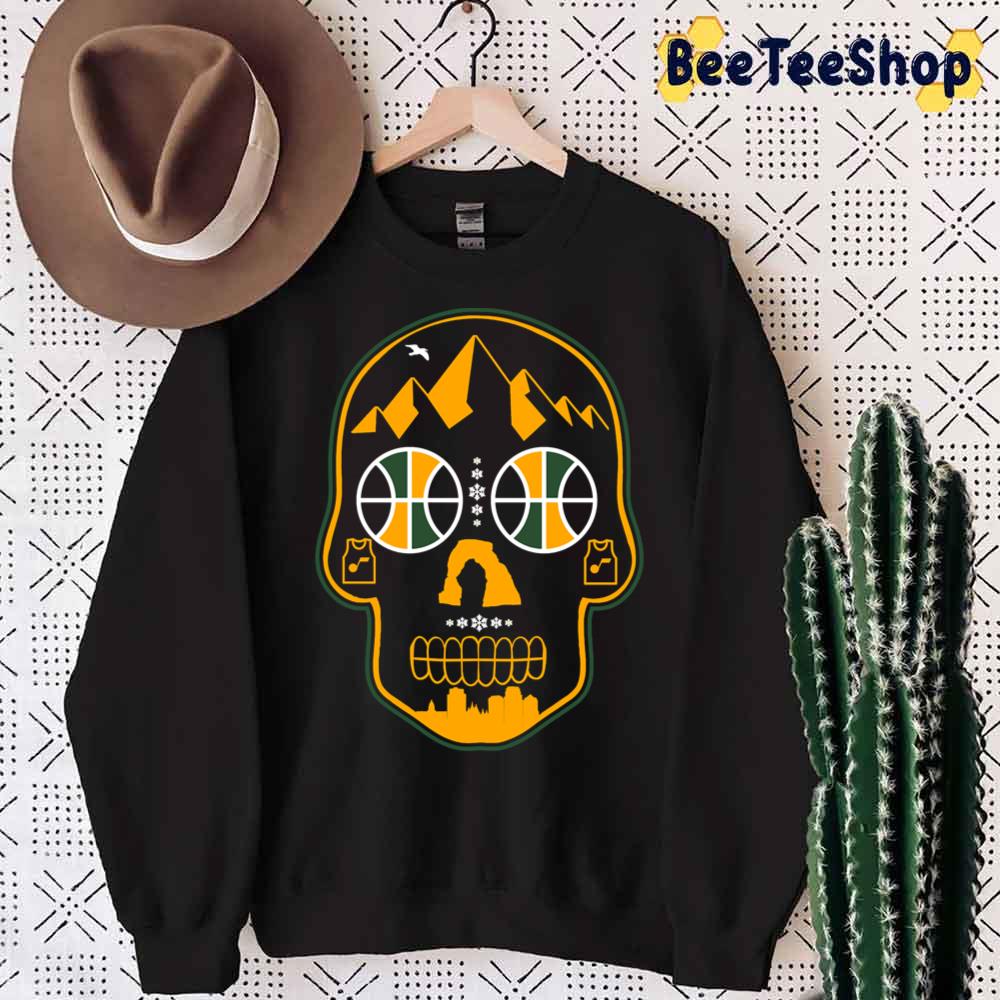Sugar Skull Utah Jazz Basketball Unisex T-Shirt Sugar Skull Utah Jazz Basketball Unisex T-Shirt
