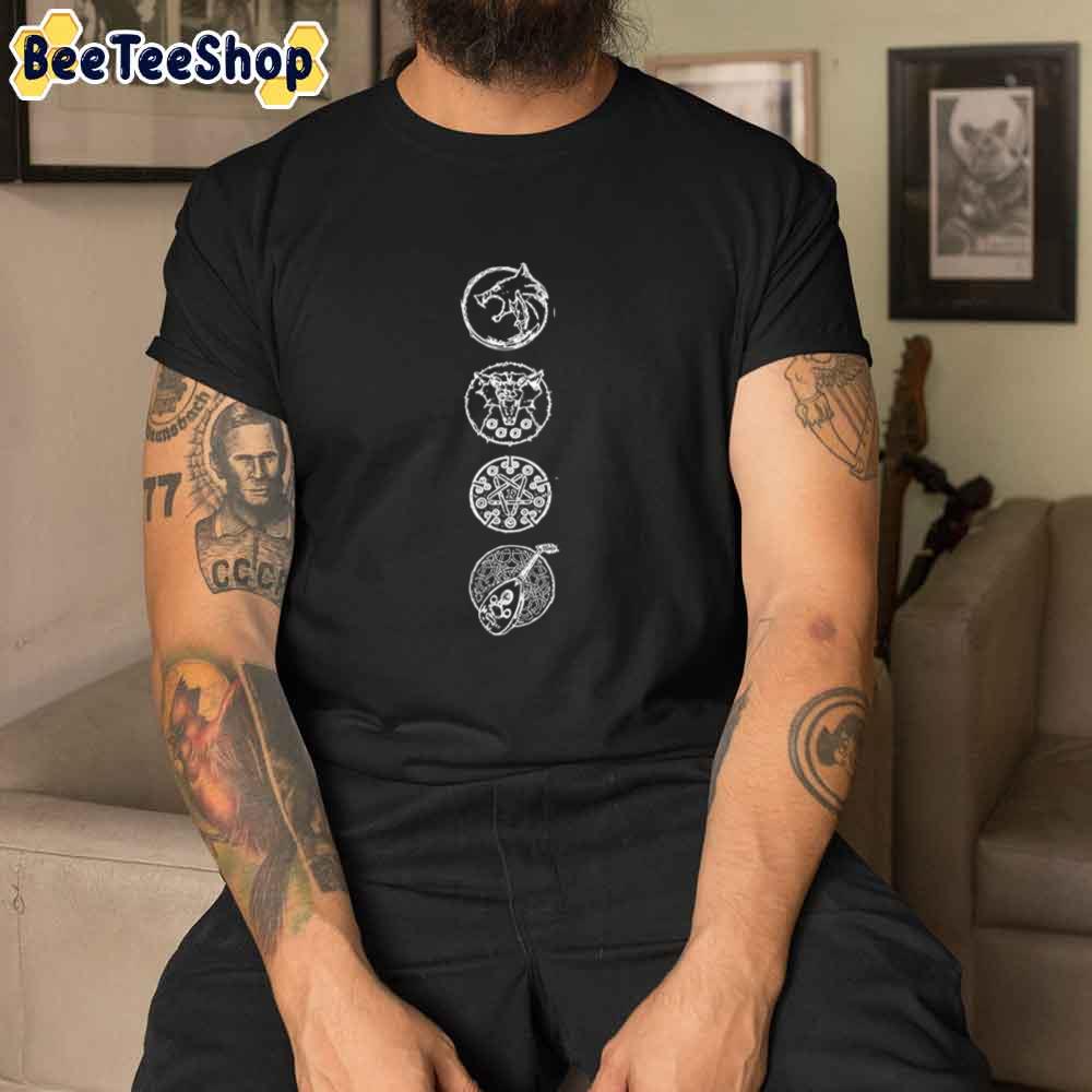The Witcher Character Medallions The Witcher Unisex T-Shirt The Witcher Character Medallions The Witcher Unisex T-Shirt