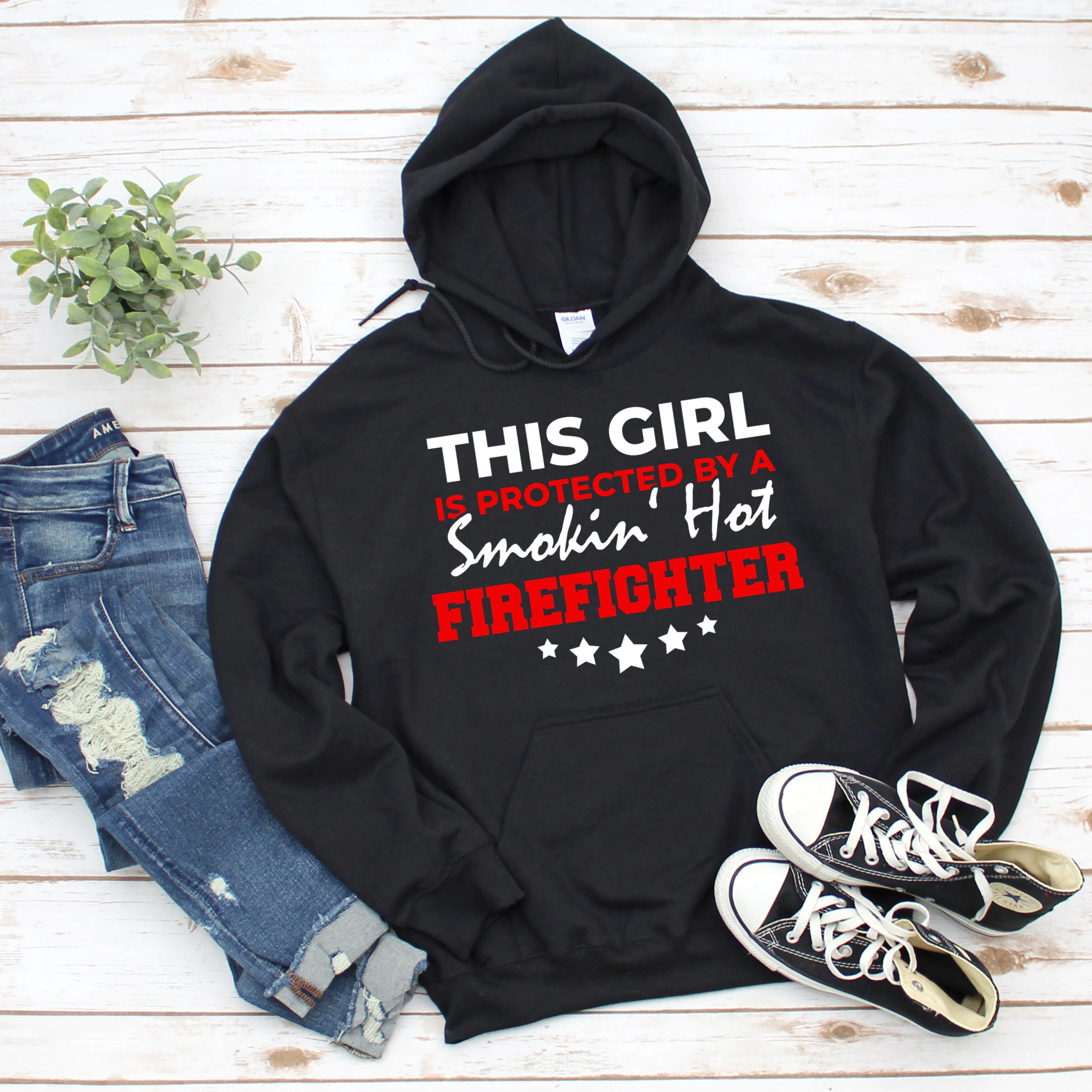 This Girl Is Protected By A Smokin Hot Firefighter Unisex Hoodie This Girl Is Protected By A Smokin Hot Firefighter Unisex Hoodie