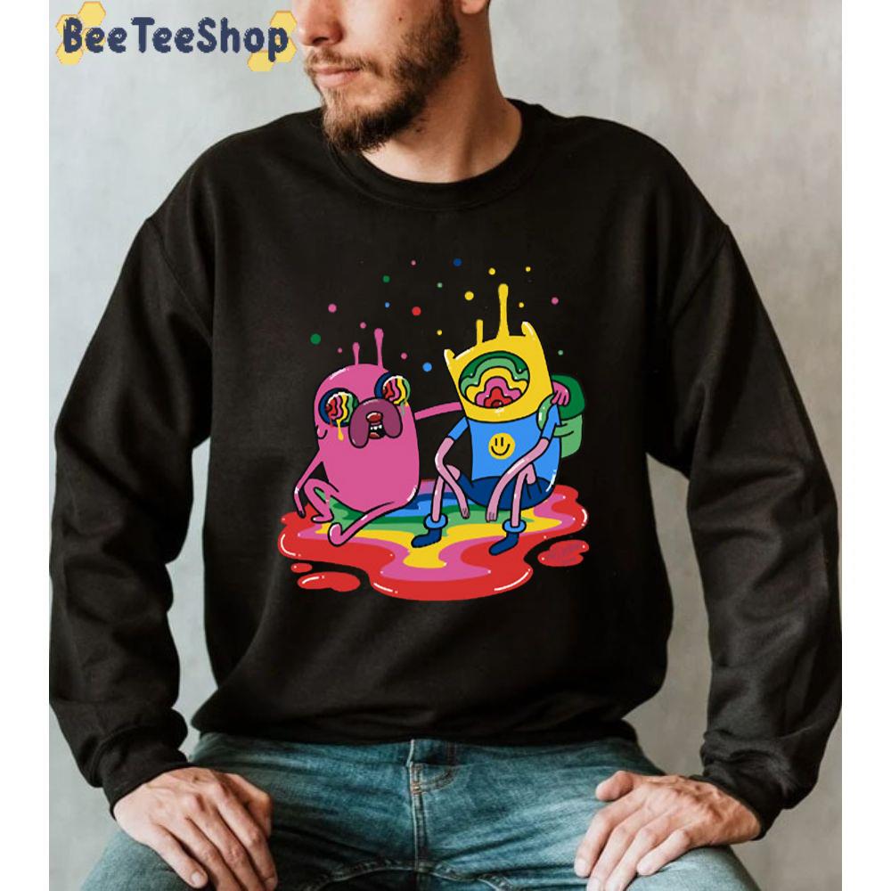 Trippy Finn And Jake Adventure Time Unisex Sweatshirt Trippy Finn And Jake Adventure Time Unisex Sweatshirt