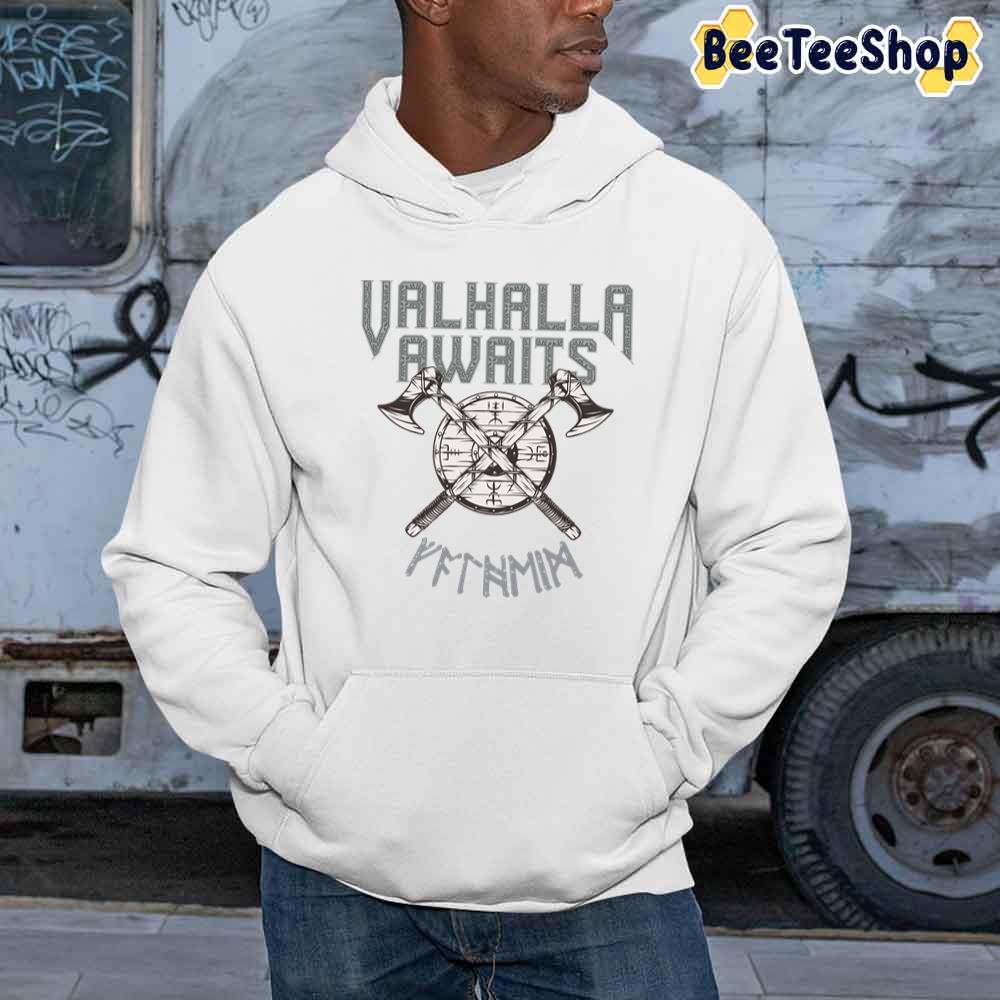 Valheim Runic Axe And Shield Valhalla Game Unisex Sweatshirt Valheim Runic Axe And Shield Valhalla Game Unisex Sweatshirt