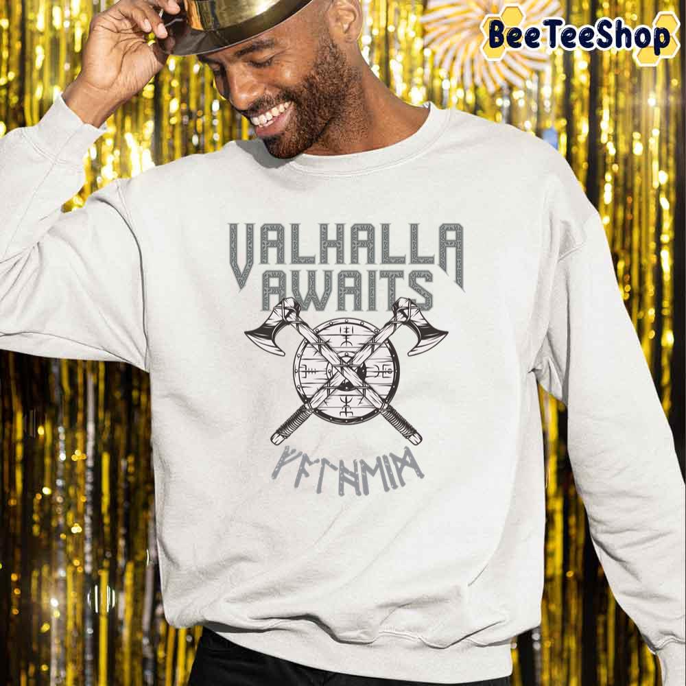 Valheim Runic Axe And Shield Valhalla Game Unisex Sweatshirt Valheim Runic Axe And Shield Valhalla Game Unisex Sweatshirt