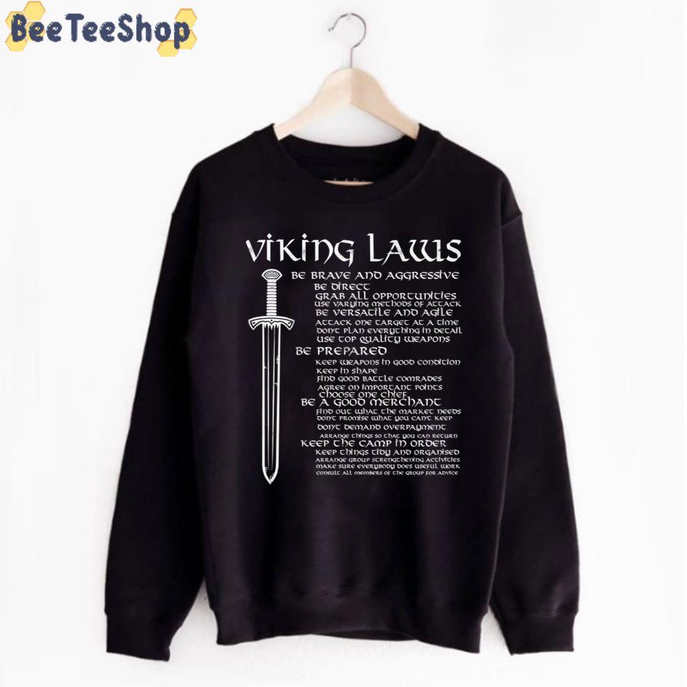 Viking Laws Scandinavian Warriors Sword Distressed Unisex T-Shirt Viking Laws Scandinavian Warriors Sword Distressed Unisex T-Shirt
