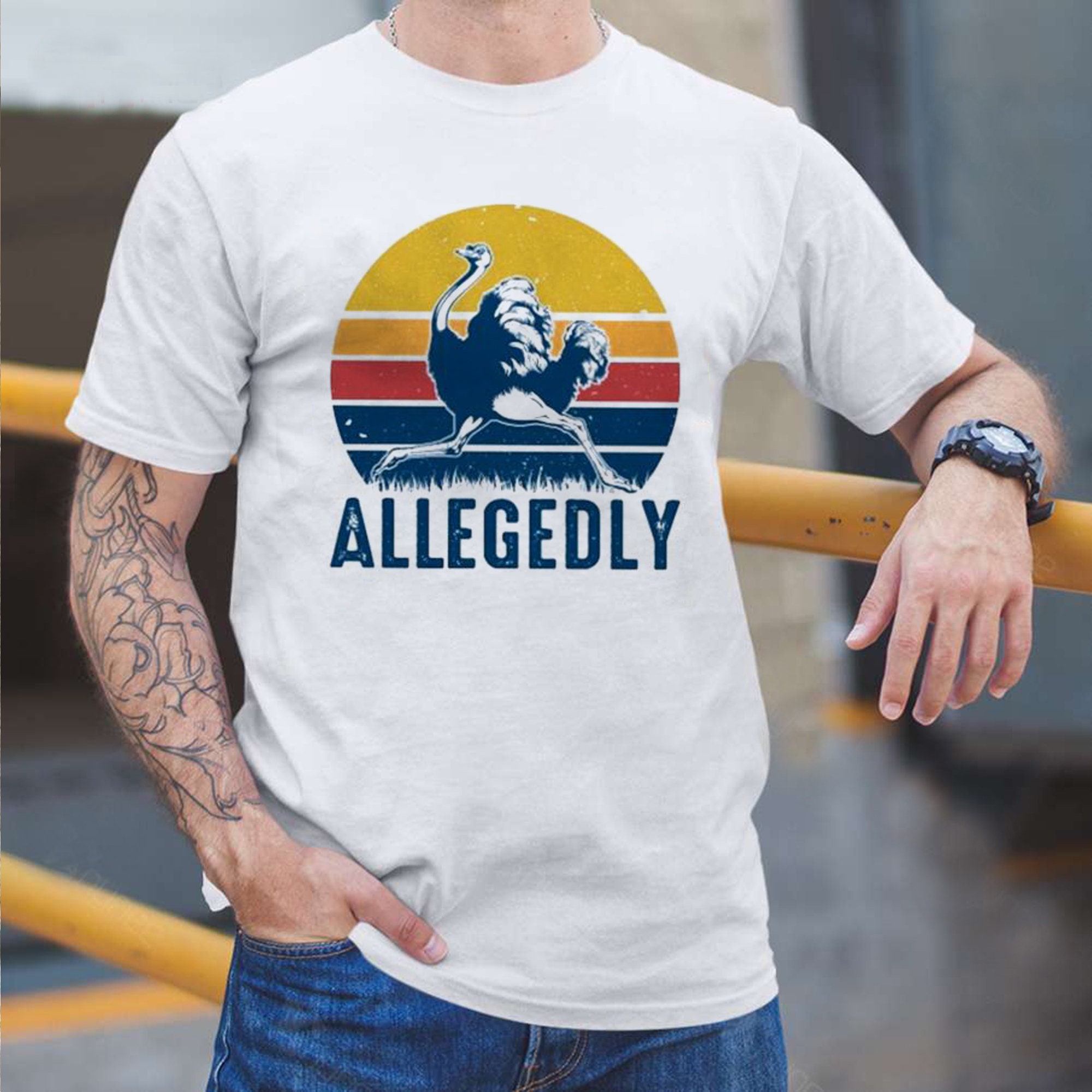 Vintage Allegedly Ostrich Retro Unisex T-Shirt Vintage Allegedly Ostrich Retro Unisex T-Shirt