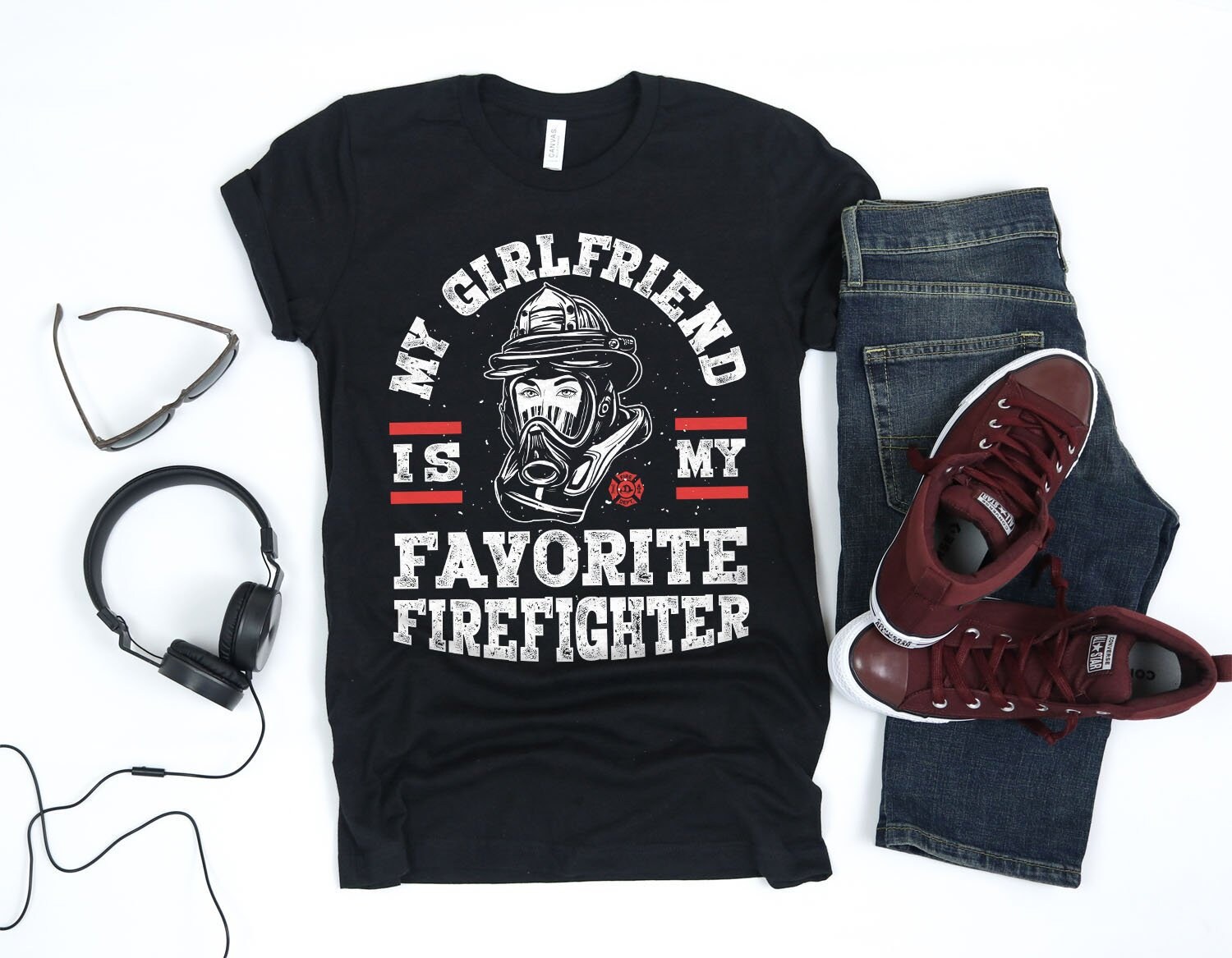 Vintage My Girlfriend Is My Favorite Firefighter Unisex T-Shirt Vintage My Girlfriend Is My Favorite Firefighter Unisex T-Shirt