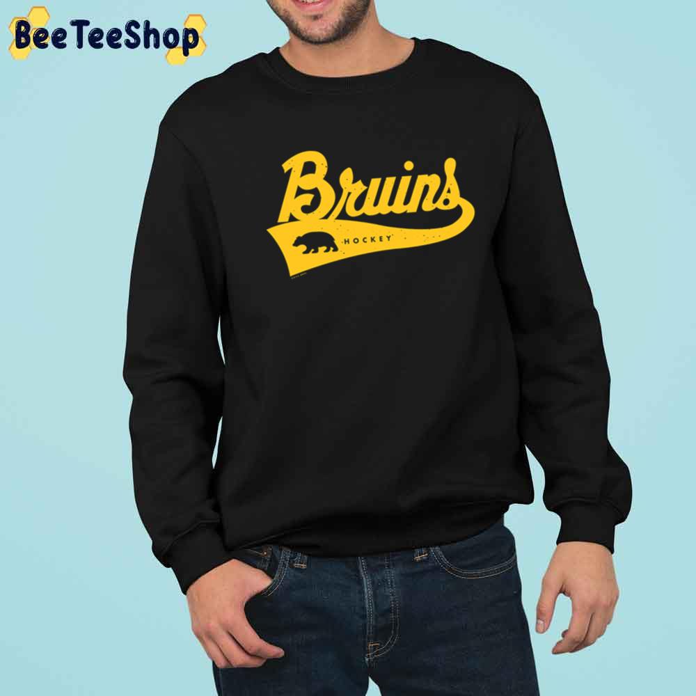 Vintage Script Yellow Boston Bruins Hockey Unisex T-Shirt Vintage Script Yellow Boston Bruins Hockey Unisex T-Shirt