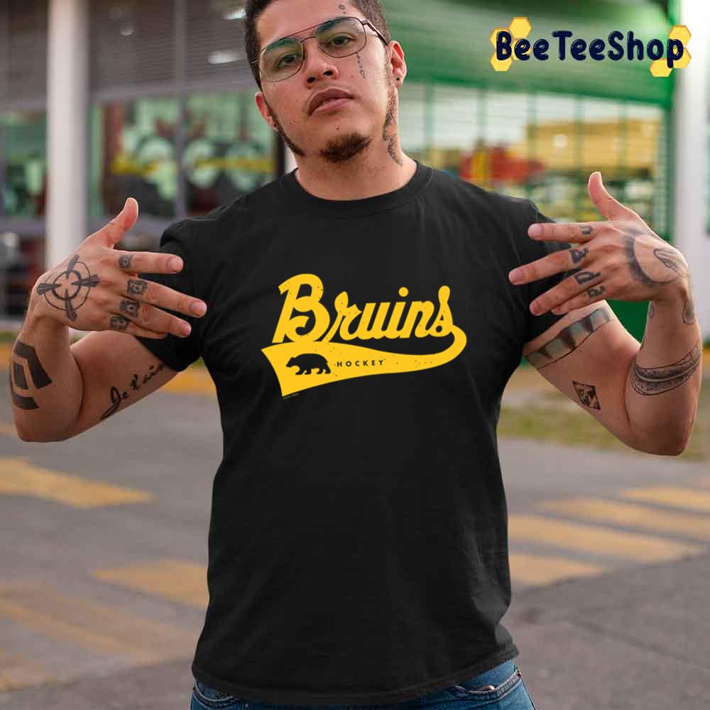 Vintage Script Yellow Boston Bruins Hockey Unisex T-Shirt Vintage Script Yellow Boston Bruins Hockey Unisex T-Shirt