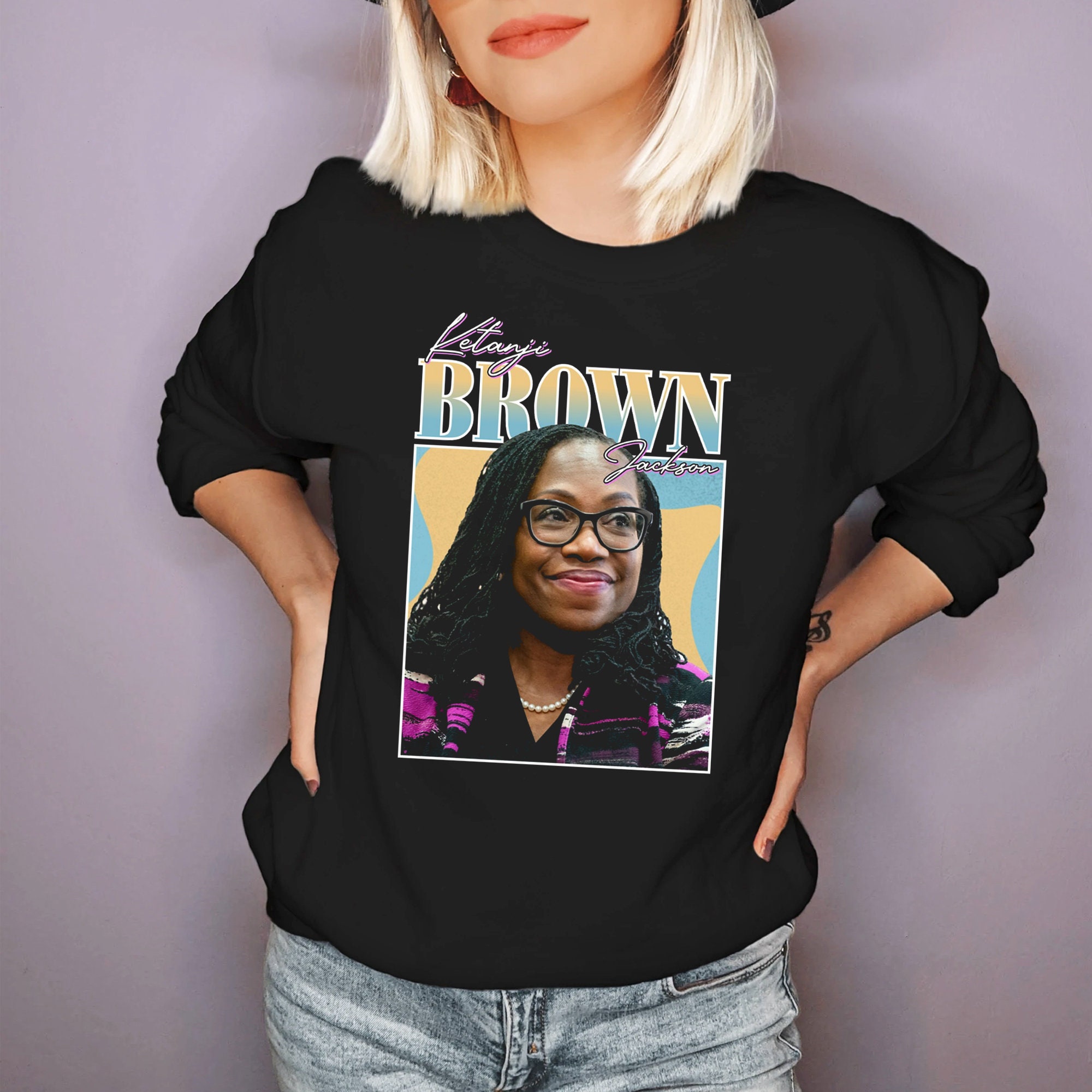 Vintage Style Kbj Ketanji Brown Jackson First Black Woman Unisex Sweatshirt Vintage Style Kbj Ketanji Brown Jackson First Black Woman Unisex Sweatshirt