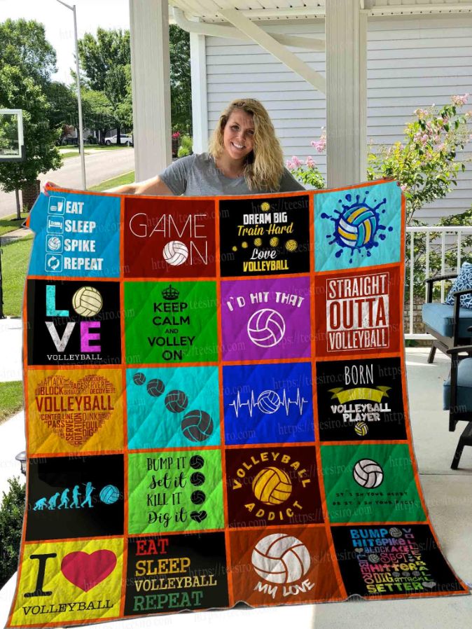 Volleyball Keep Calm And Volley On Quilt Blanket Volleyball Keep Calm And Volley On Quilt Blanket