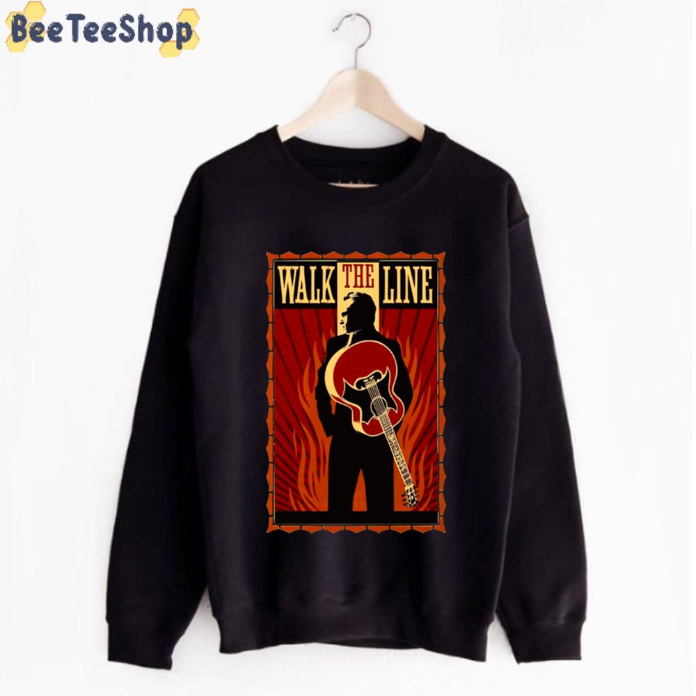 Walk The Line Movie Artwork With Joaquin Phoenix Johnny Cash Unisex T-Shirt Walk The Line Movie Artwork With Joaquin Phoenix Johnny Cash Unisex T-Shirt