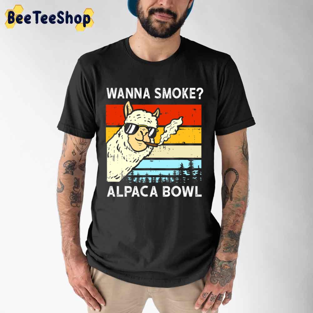 Wanna Smoke Alpaca Bowl Weed 420 Unisex T-Shirt Wanna Smoke Alpaca Bowl Weed 420 Unisex T-Shirt