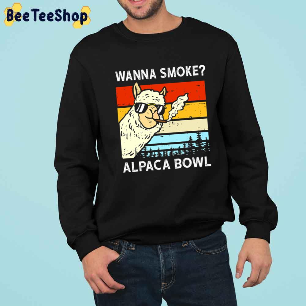 Wanna Smoke Alpaca Bowl Weed 420 Unisex T-Shirt Wanna Smoke Alpaca Bowl Weed 420 Unisex T-Shirt