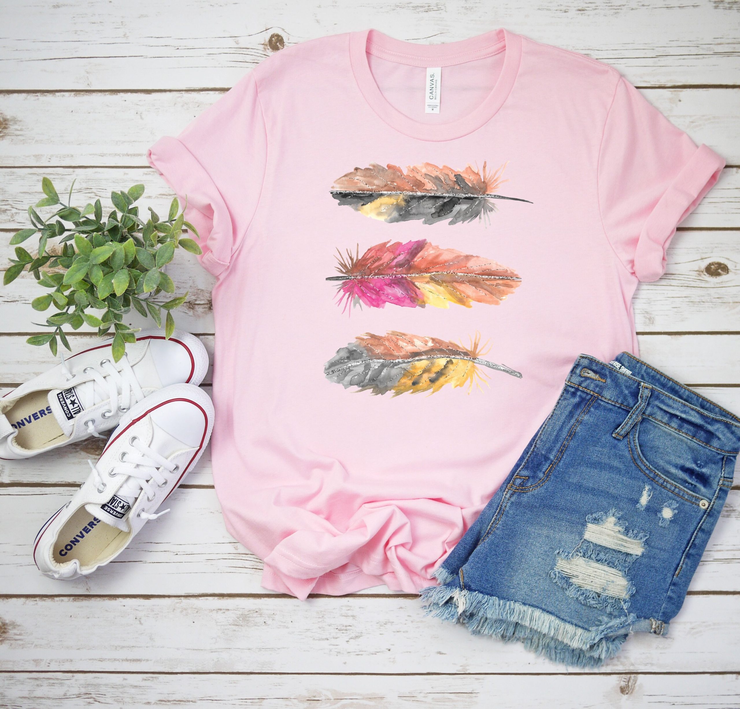 Water Color Native American Indian Feathers Unisex T-Shirt Water Color Native American Indian Feathers Unisex T-Shirt