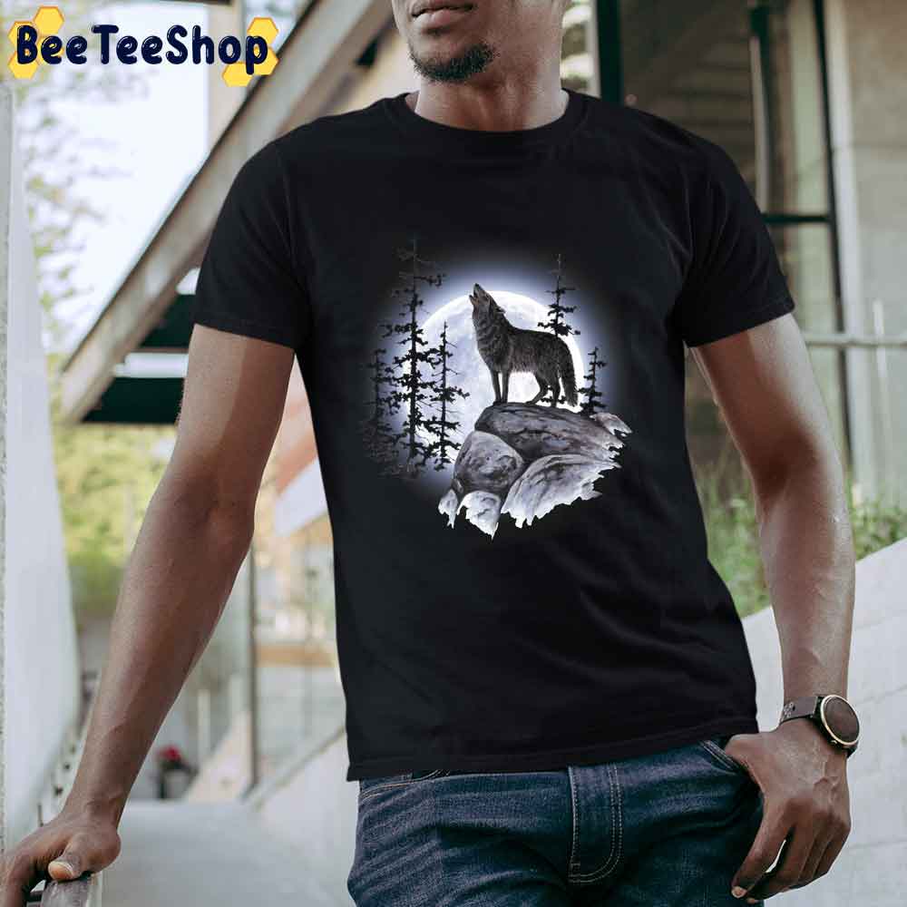 Wolf Howling at the Moon Unisex T-Shirt Wolf Howling at the Moon Unisex T-Shirt