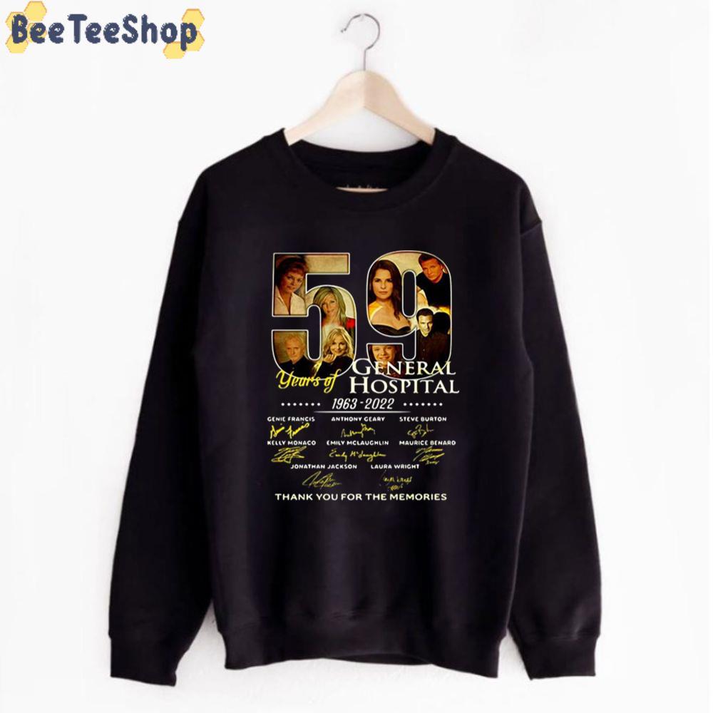 Years Of 1963-2022 General Hospital 59 Thank You For The Memories Signatures Unisex T-Shirt Years Of 1963-2022 General Hospital 59 Thank You For The Memories Signatures Unisex T-Shirt