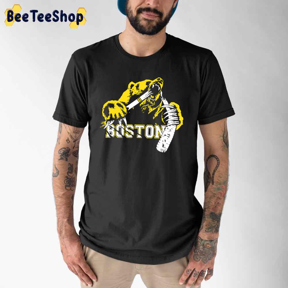 Yellow Bear Design Boston Bruins Hockey Unisex T-Shirt Yellow Bear Design Boston Bruins Hockey Unisex T-Shirt