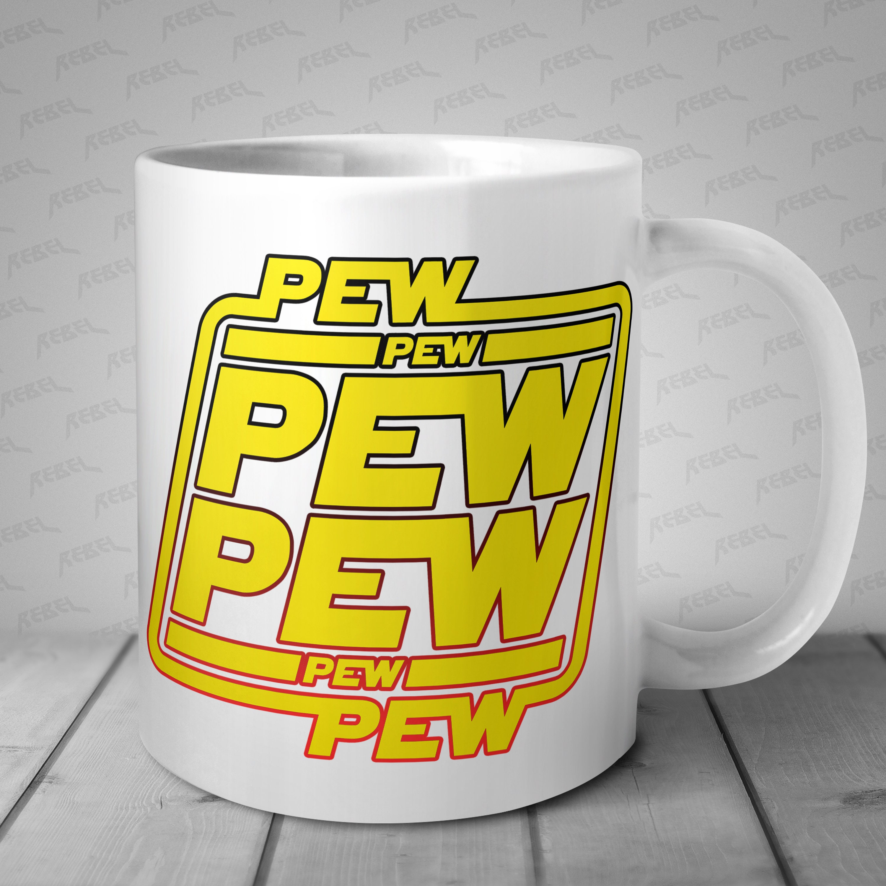 Yellow Funny Style Pew Pew Pew Mug Yellow Funny Style Pew Pew Pew Mug