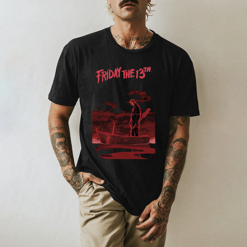 Jason In A Boat Red Friday The 13th UnisexT-Shirt Jason In A Boat Red Friday The 13th UnisexT-Shirt