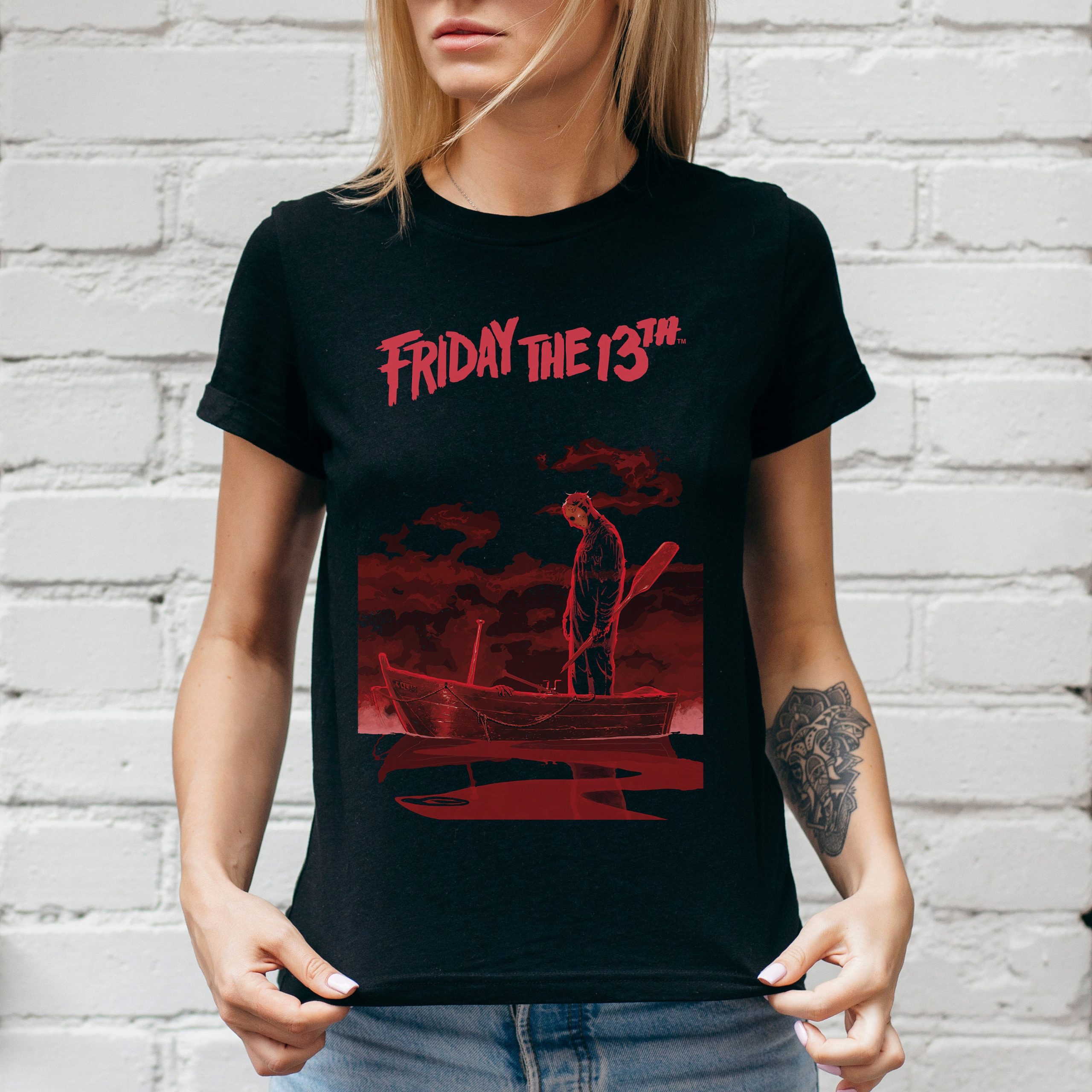 Jason In A Boat Red Friday The 13th UnisexT-Shirt Jason In A Boat Red Friday The 13th UnisexT-Shirt