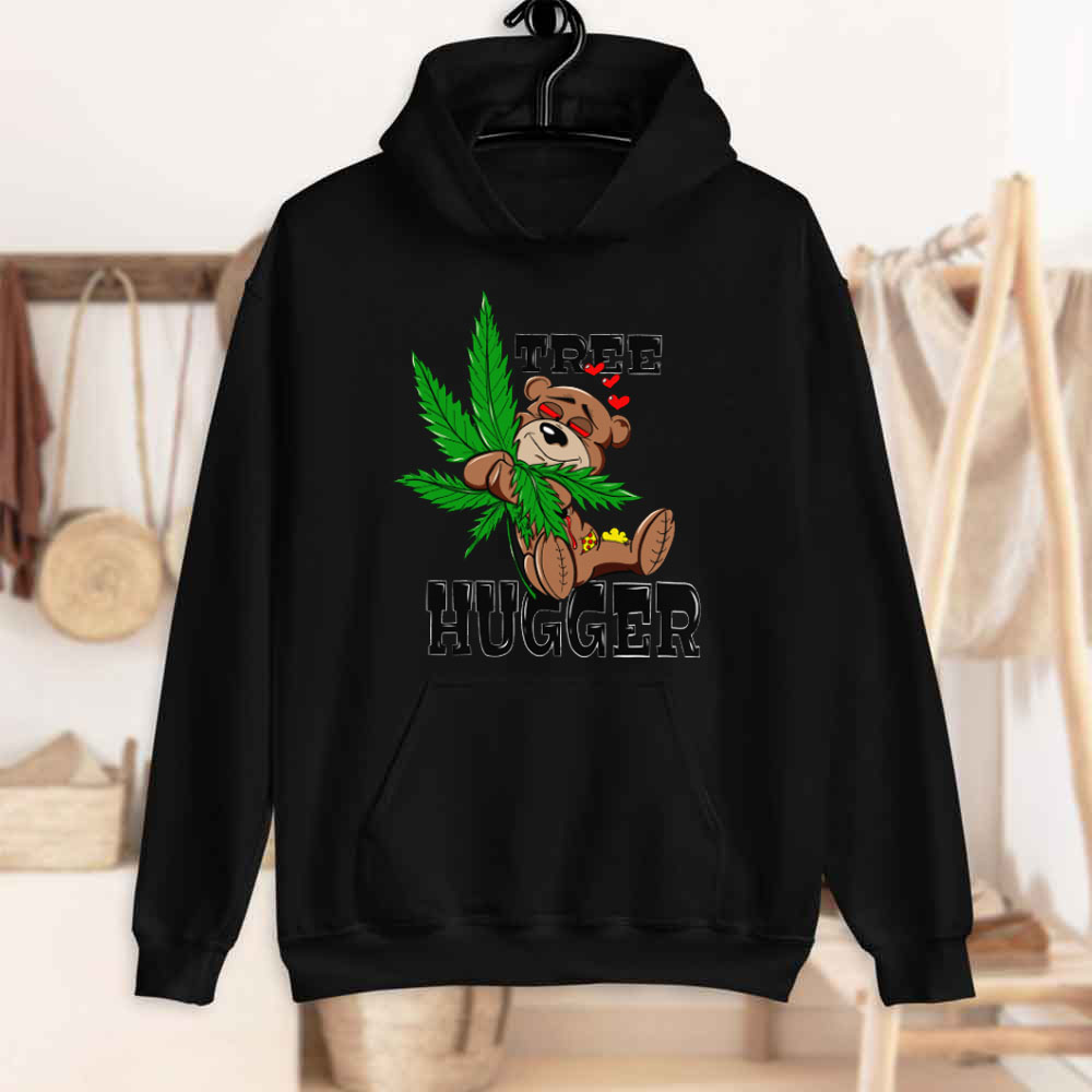 Funny Bear Hug Weed Tree Hugger Unisex Hoodie Funny Bear Hug Weed Tree Hugger Unisex Hoodie