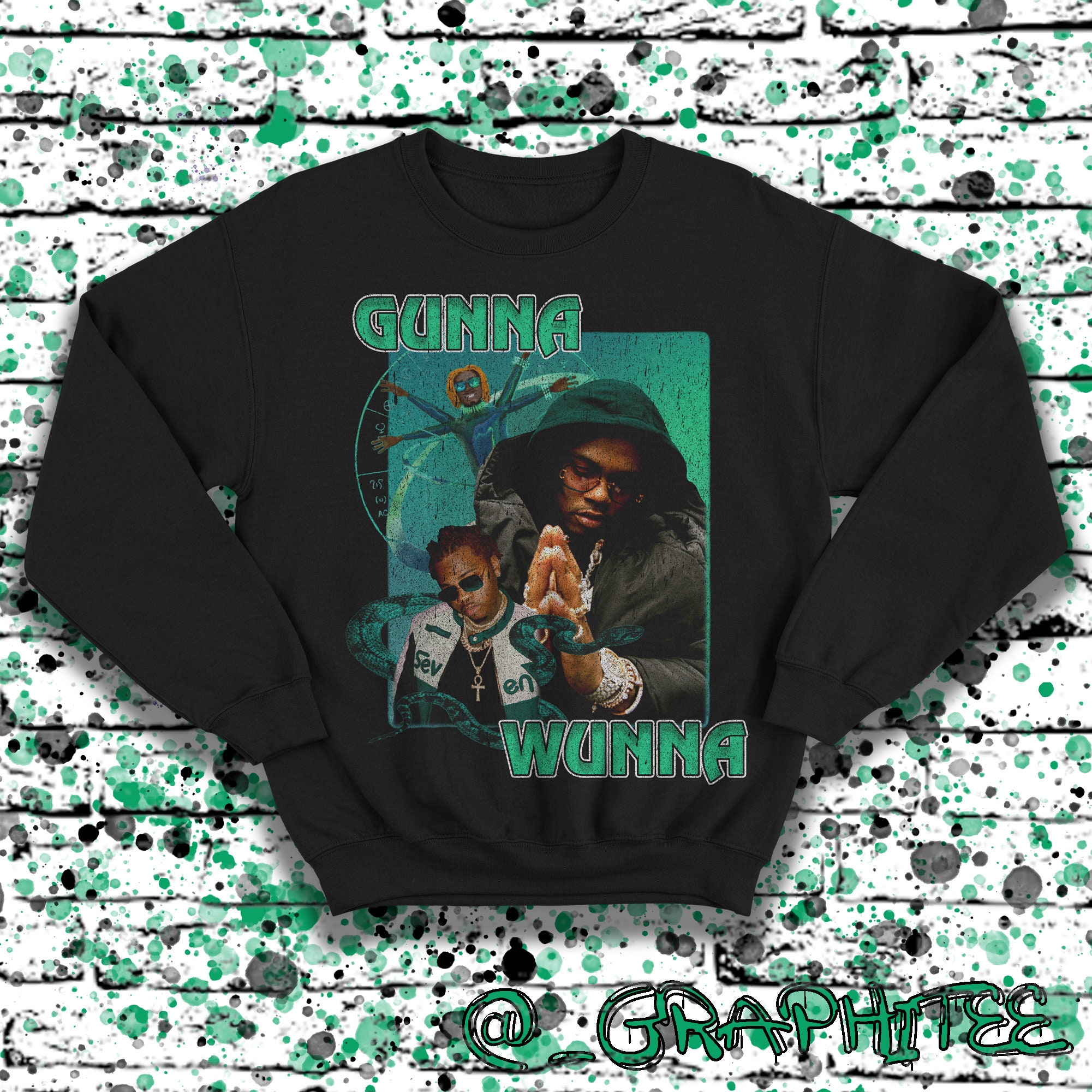 Green Vintage Style Gunna Wunna Unisex Hoodie Green Vintage Style Gunna Wunna Unisex Hoodie