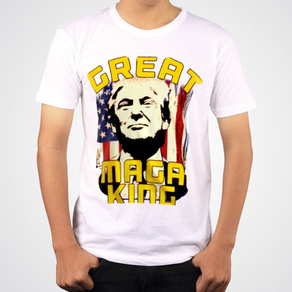 Great Maga King Trum American Flag Unsiex T-Shirt Great Maga King Trum American Flag Unsiex T-Shirt