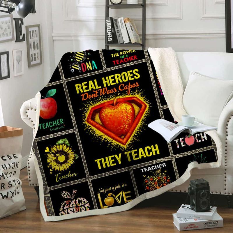 Apple And Superman Real Heroes Don't Wear Capes They Teach Premium Comfy Sofa Throw Blanket Apple And Superman Real Heroes Don't Wear Capes They Teach Premium Comfy Sofa Throw Blanket