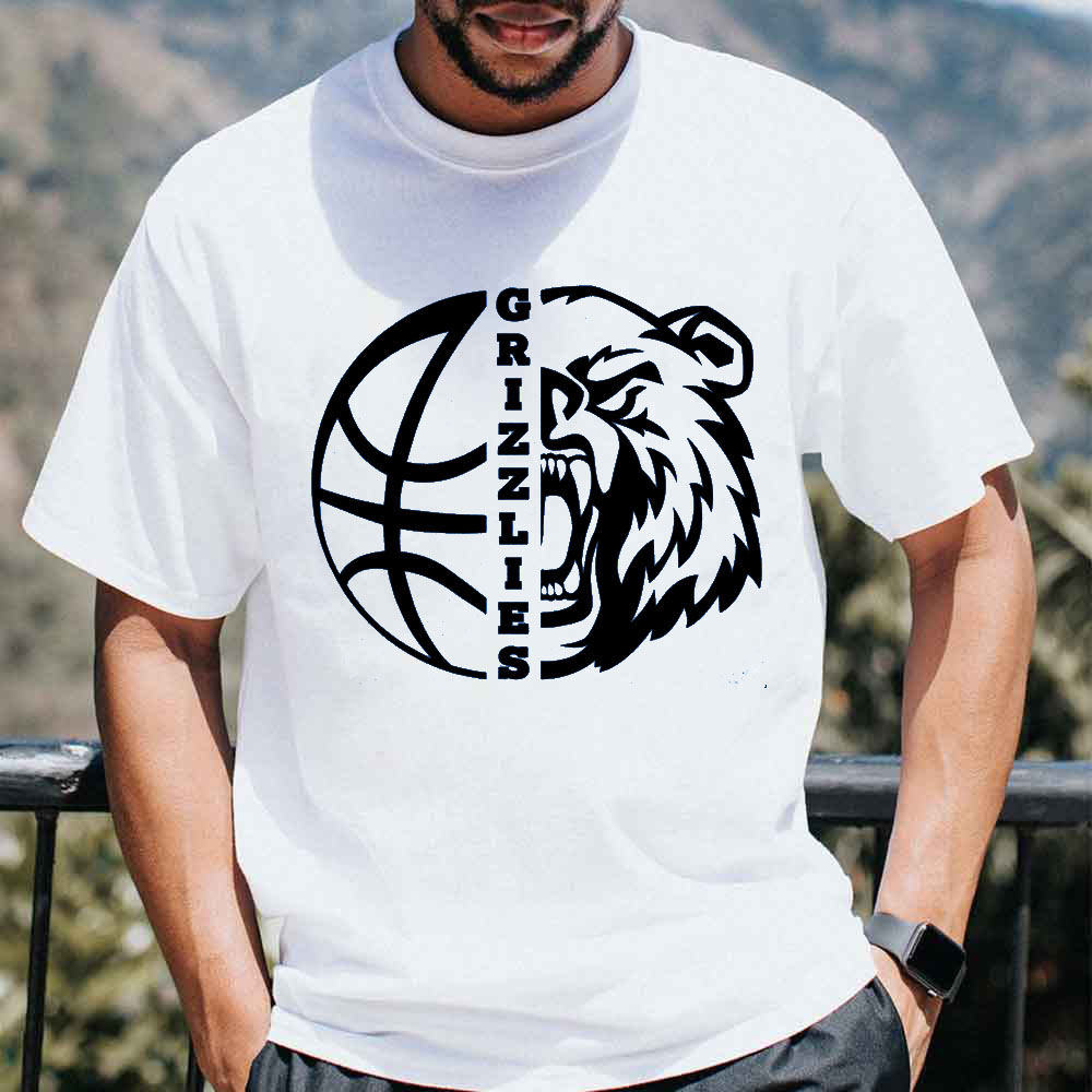 Art Grizzlies Bear Basketball Unsiex T-Shirt Art Grizzlies Bear Basketball Unsiex T-Shirt