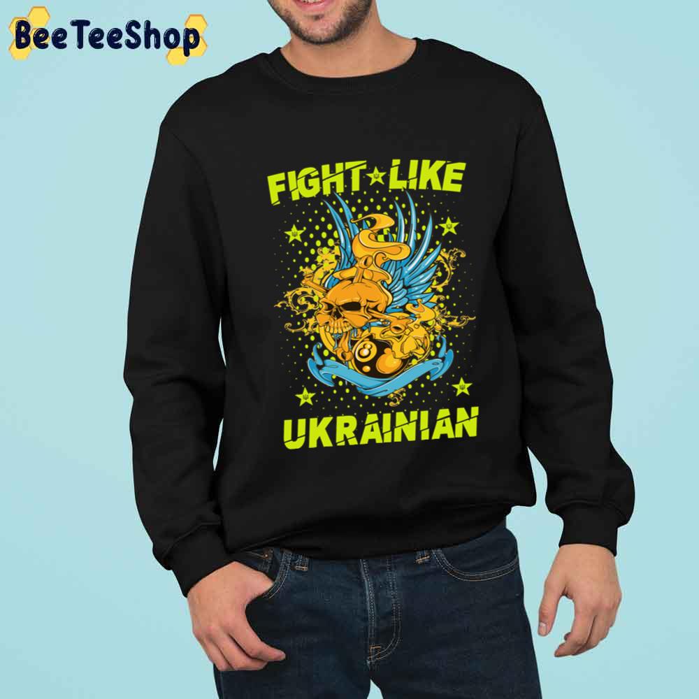Art Skull Fight Like Ukrainian Unisex T-Shirt Art Skull Fight Like Ukrainian Unisex T-Shirt