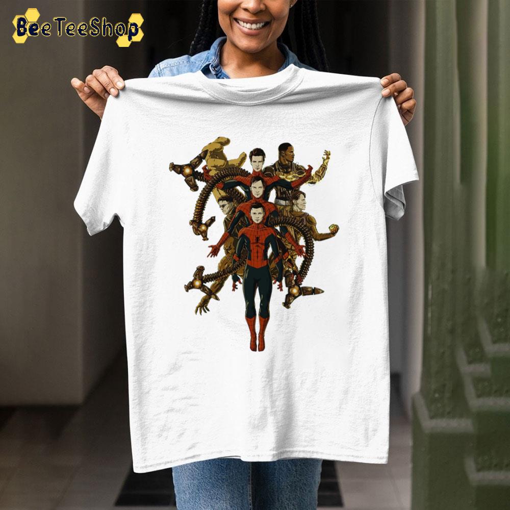 Art Spiders Vs Villains No Way Home Unisex T-Shirt Art Spiders Vs Villains No Way Home Unisex T-Shirt